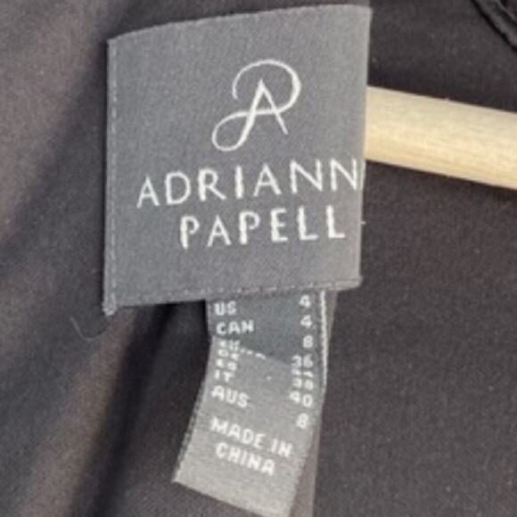 Adrianna Papell height neckline modest long bell sleeve black and white size 4 - Picture 12 of 12
